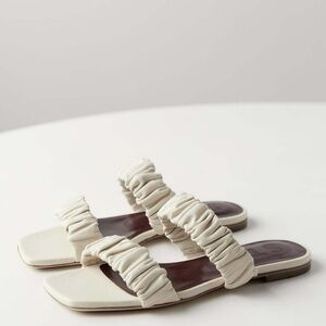 Staud Maya Ruched Square Toe Sandal Size 38 US 8